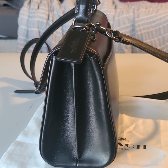 Coach Black Leather Women's Bag And Wallet w/dust cover 11x7 - Picture 2 of 8